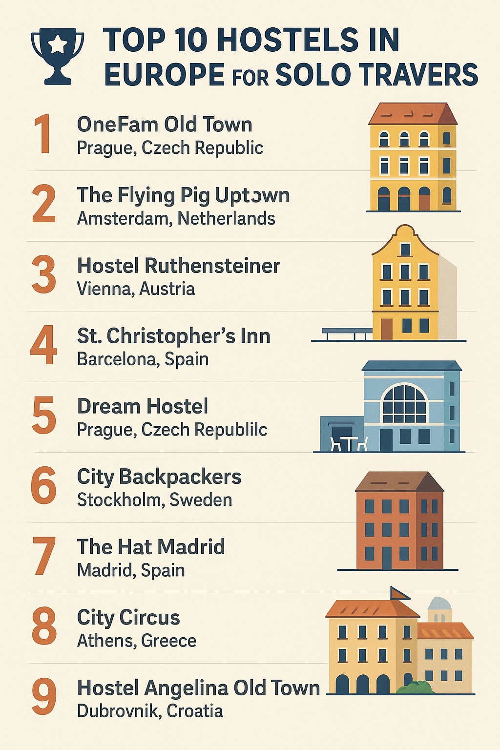 ๐ Top 10 Hostels in Europe for Solo Travelers